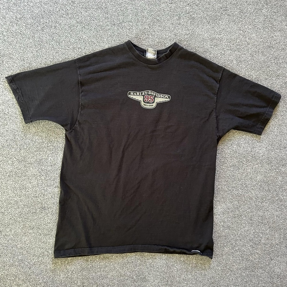 Vintage Harley-Davidson Shirt Mens XL Black 95th Anniversary Graphic Tee‎ USA - Picture 4 of 9
